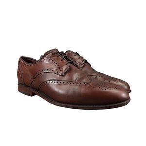 Allen Edmonds Shoes Mens 9 Oxford Cap Toe Brogue Wingtip Classic Hinsdale Brown